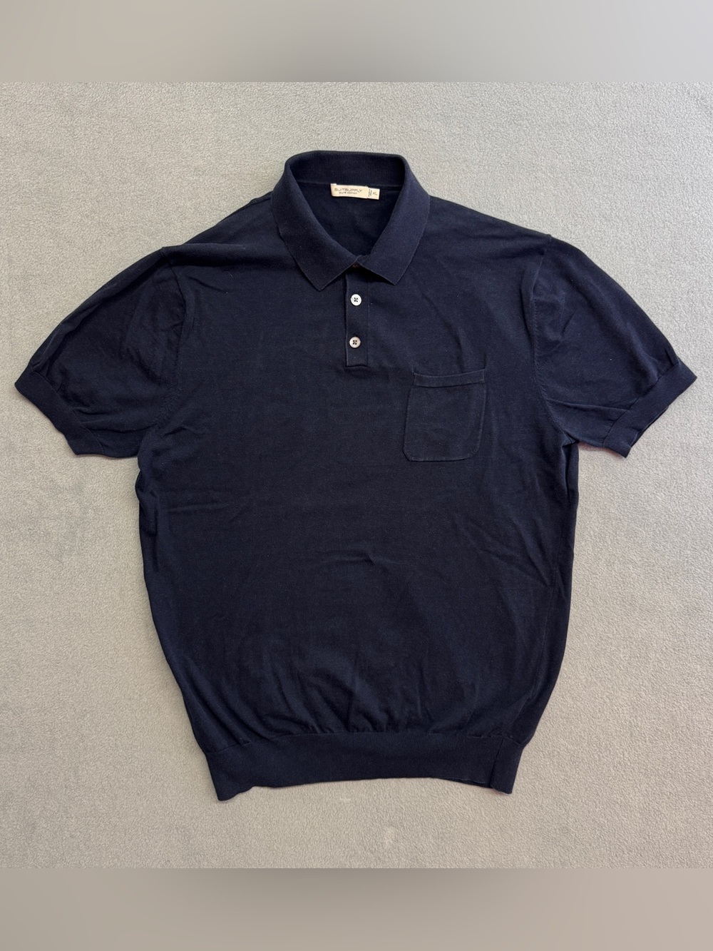 Suitsupply Polo Shirt Medium Men's Slim Fit Pure Cotton Navy Blue Preppy TAG XL